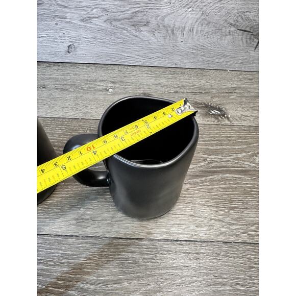 Rae Dunn Set of 2 Coffee and Tea Black Mug Set - Picture 8 of 9